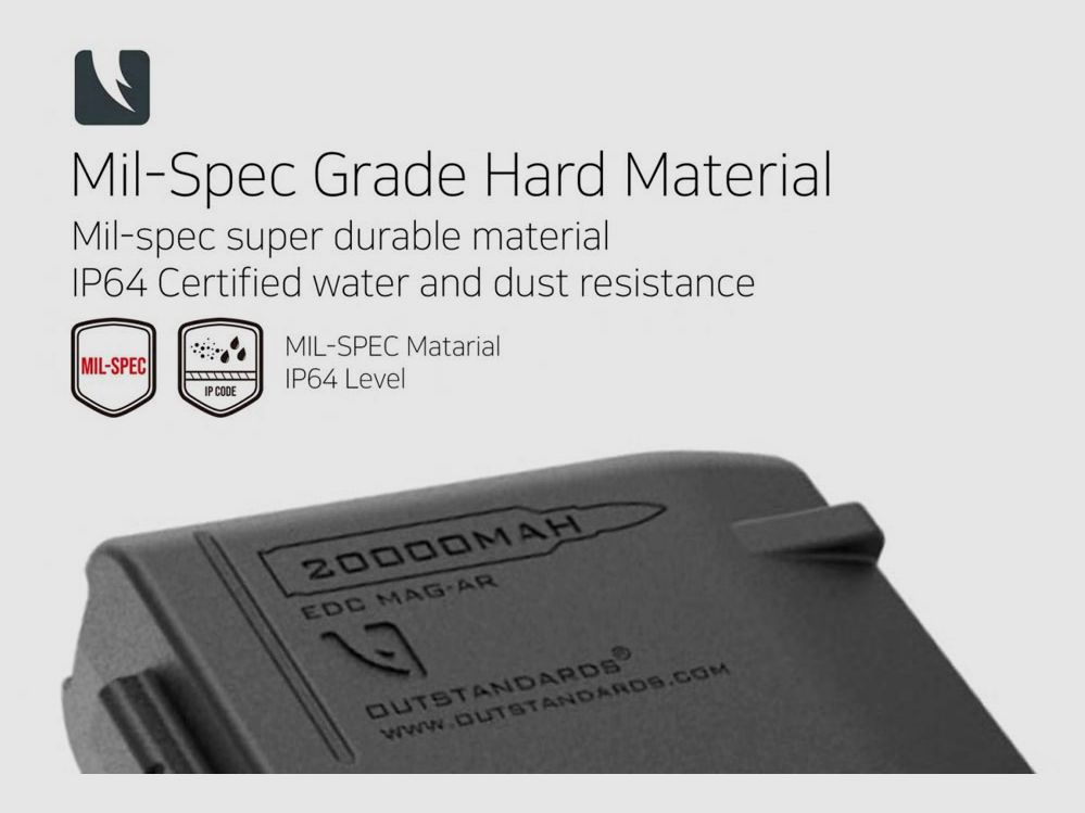 OUTSTANDARDS EDC MAG AR SCHWARZ POWERBANK 20000mAh/76Wh