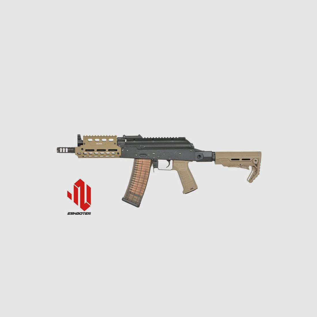 Strike Industries AK-TRAX mit Eshooter ETU S-AEG TAN