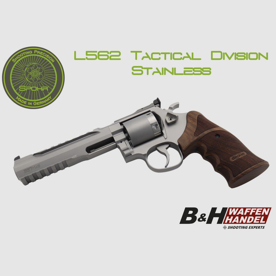  SPOHR Tactical Division Stainless 6 Zoll Revolver Made in Germany 6"