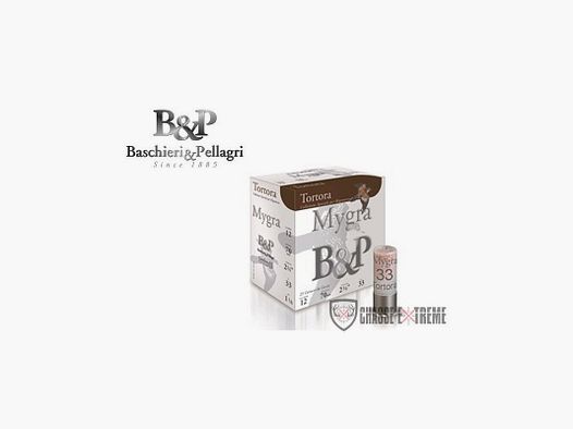 25 Cartouches B&P Mygra Tortora 33 Gr Cal 12/70