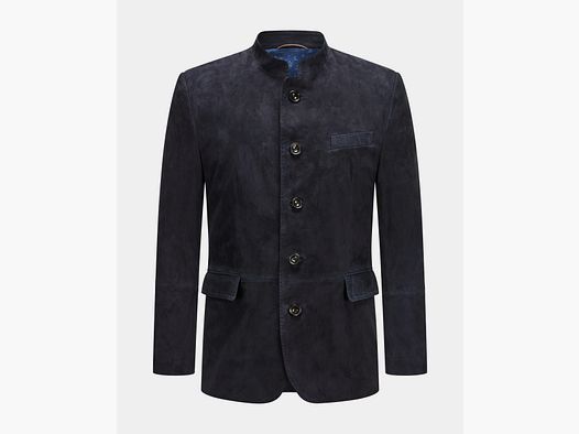 Habsburg veste en cuir Alfred en bleu foncé