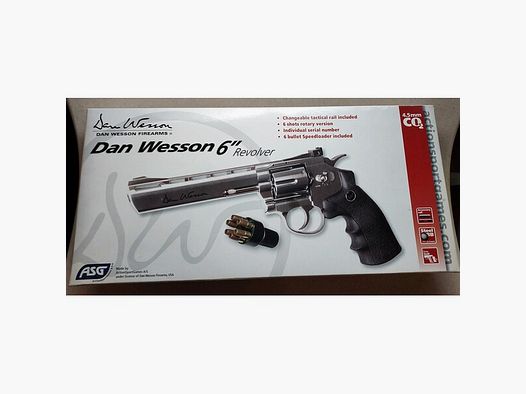 Dan Wesson 6" Revolver 4,5 mm Stahl BB Co2 Silber (P18)