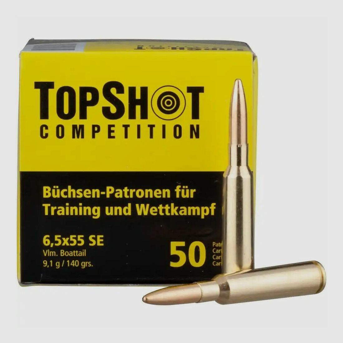 TopShot Competition Competition 6,5x55 FMJ BT 9,1 g / 140 grs. / 50 pz