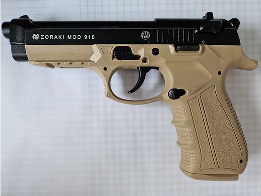 Zoraki 918 tan 9mm P.A.K PTB 1024