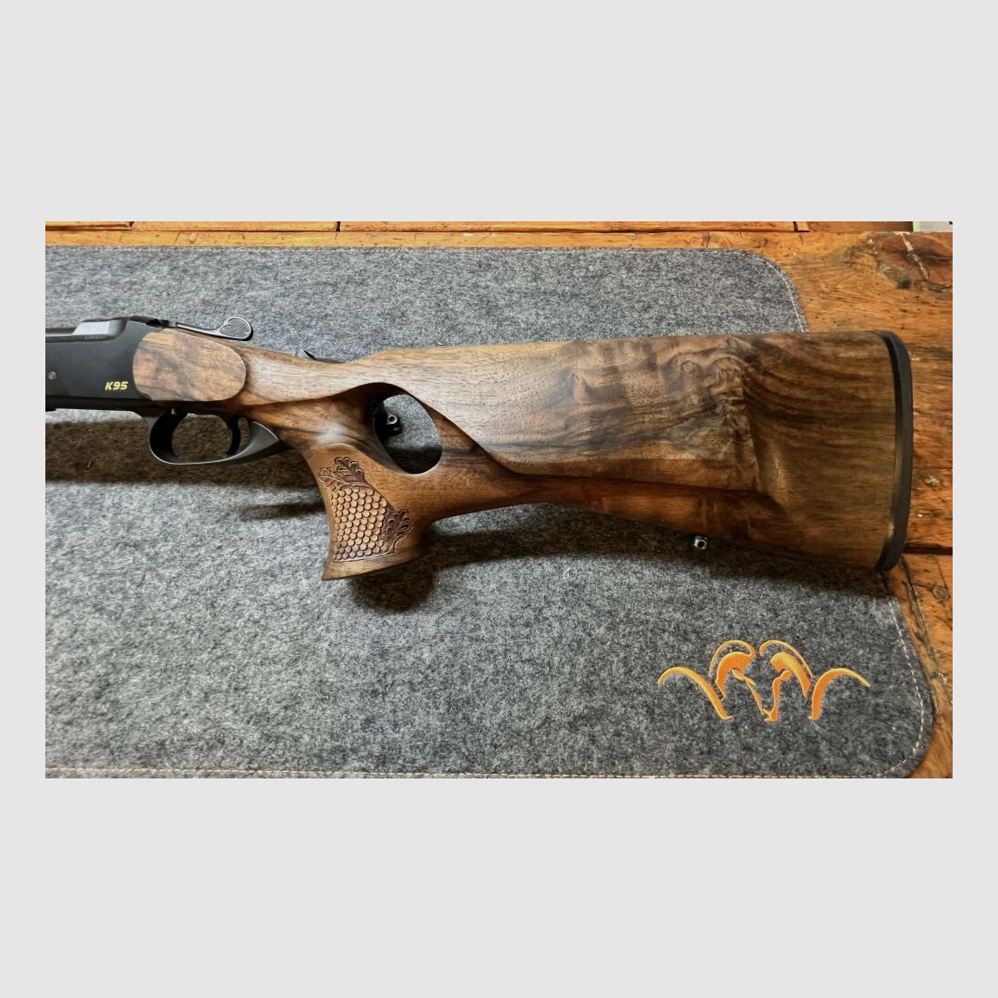 Blaser Kipplaufbüchse K95, Kal. .308Win, Stutzen, mit Holz-Lochschaft "Unik .308Win