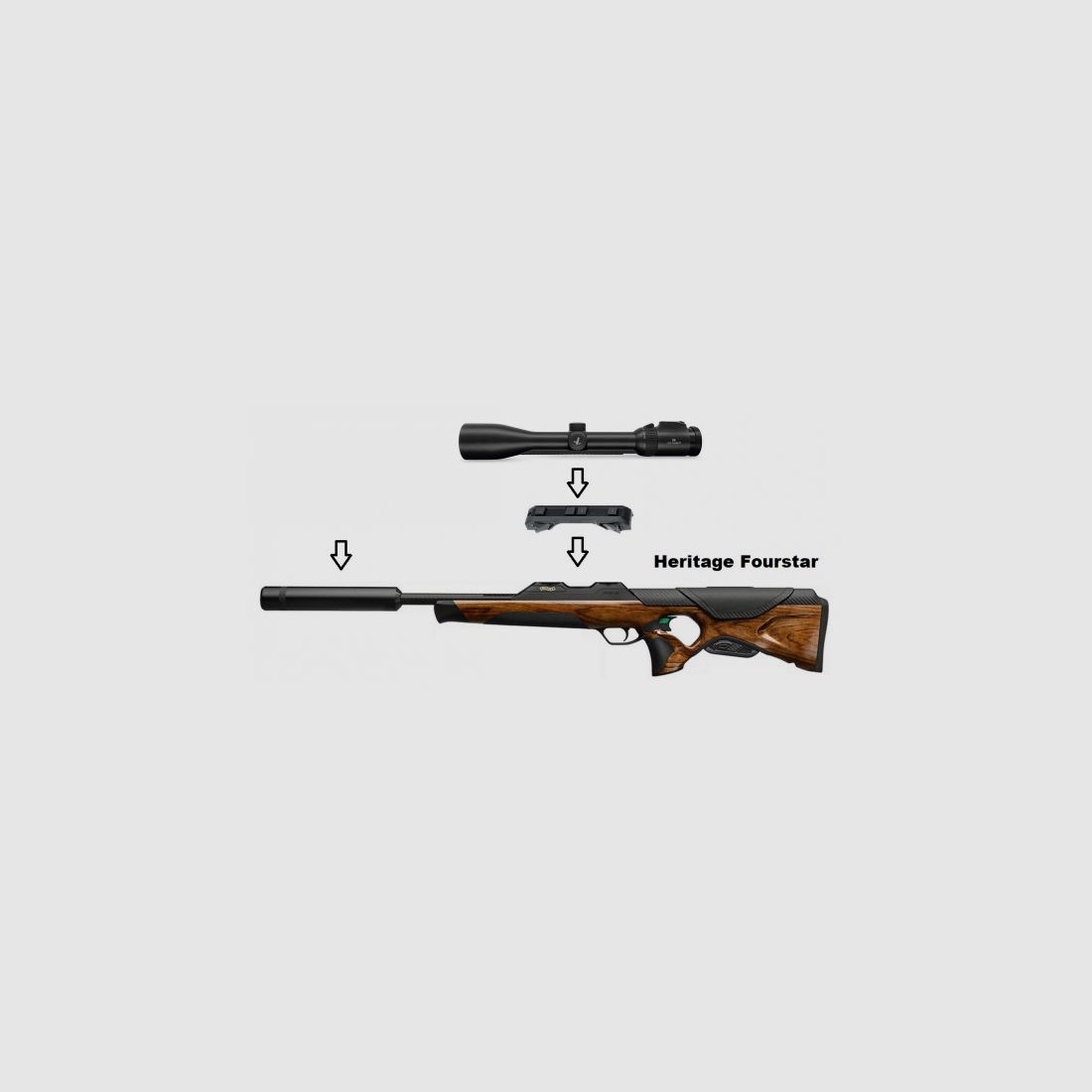 Walther RS3 Heritage Fourstar + Swarovski Z6i 2,5-15x50 P SR + Schalldämpfer + ... / Komplettpaket