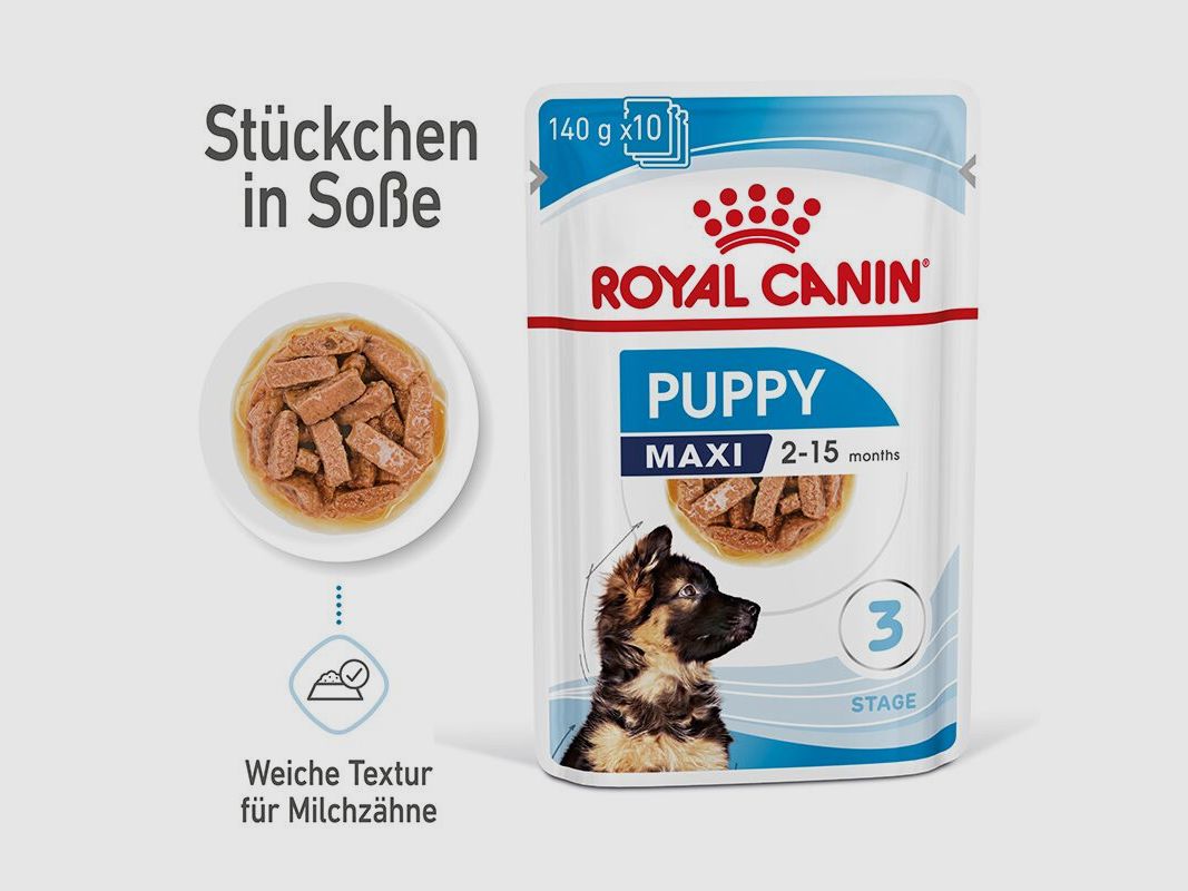 ROYAL CANIN Große Hunde Nassfutter Maxi Welpen bis zum 15. Monat 10x140 g
