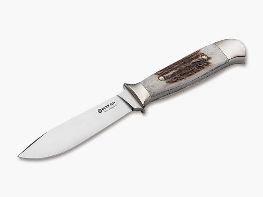Fürsternicker Hirschhorn Jagdmesser Nicker mit hochwertiger brauner Lederscheide