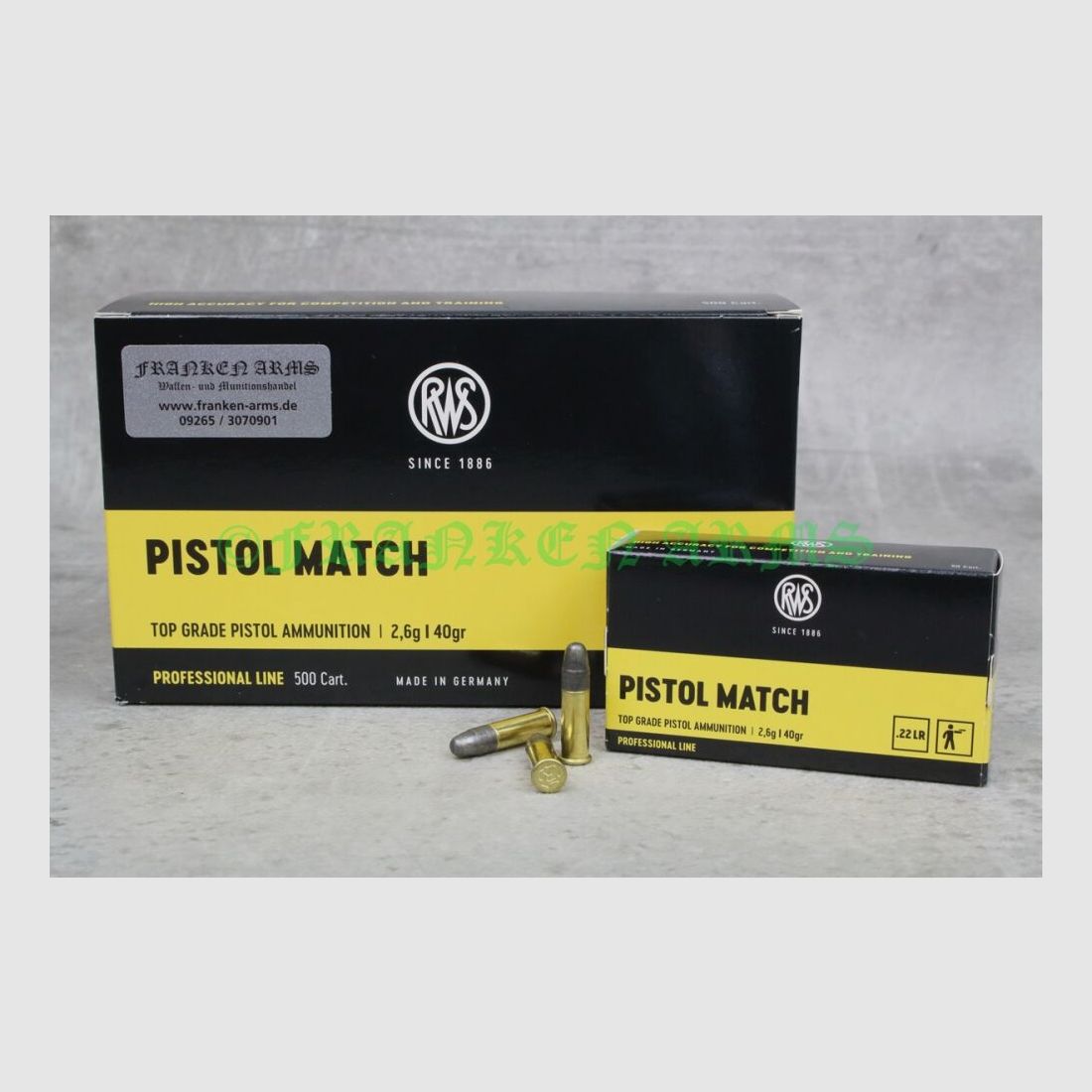 RWS Pistol Match .22 l.r. 40gr. 2,6g 50 Stück Staffelpreise