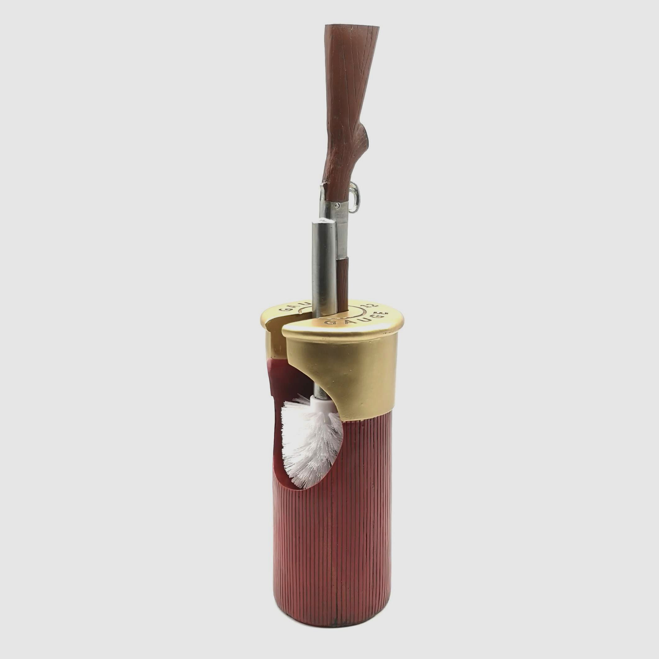WC brosse de toilette fusil de chasse et cartouche de chasse