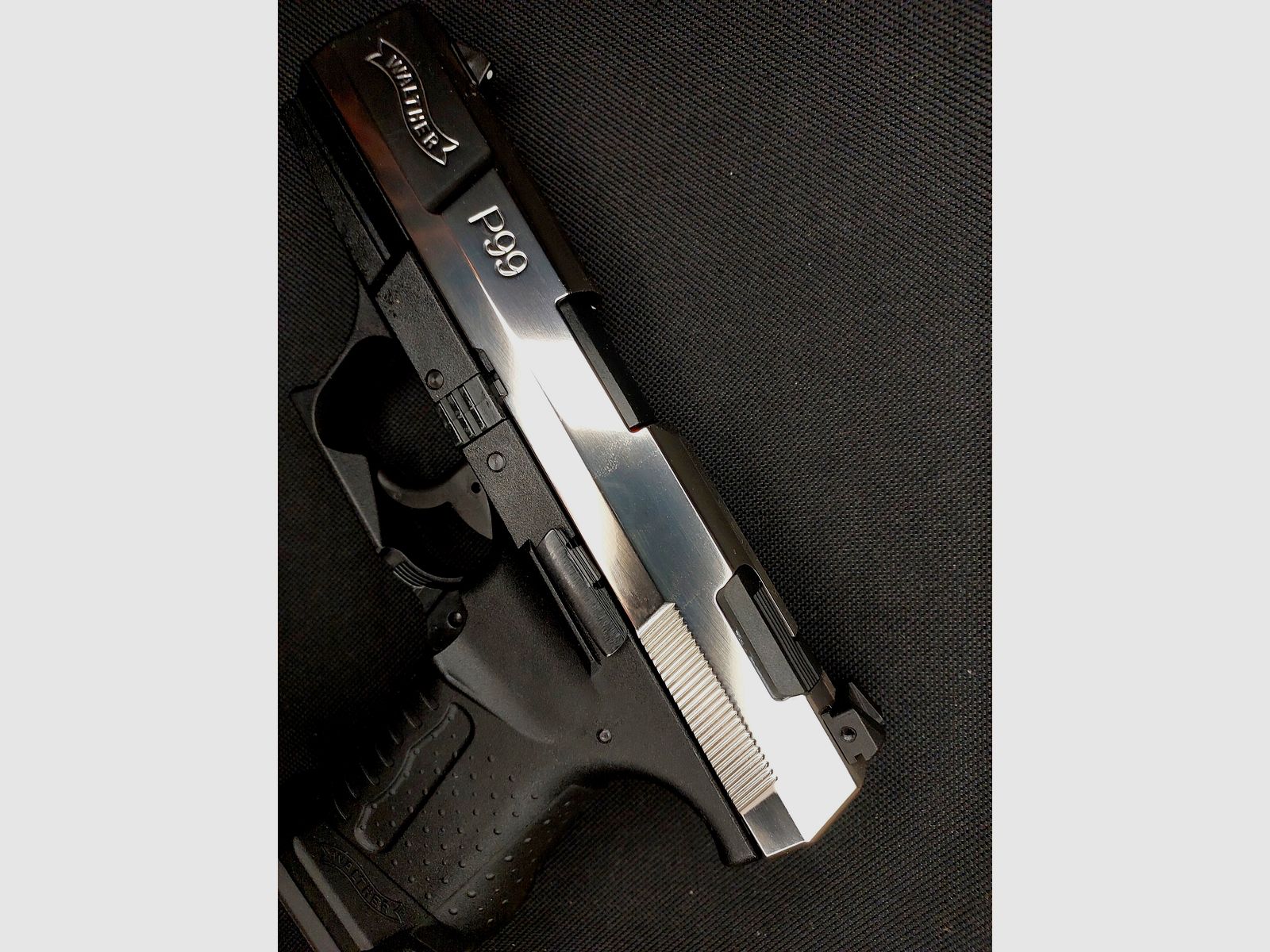 Premium Walther P99 SV NKL Schreckschusspistole 9 mm P.A.K. (PTB 762) P 99 Nickel-Finish [CNC-gefräster Stahlverschluss NKL] NEU!