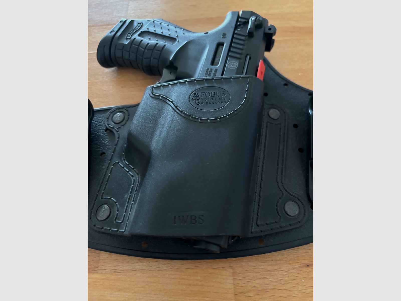 Walther P22 blank firing pistol incl. launch cup and Fobus IWB holster