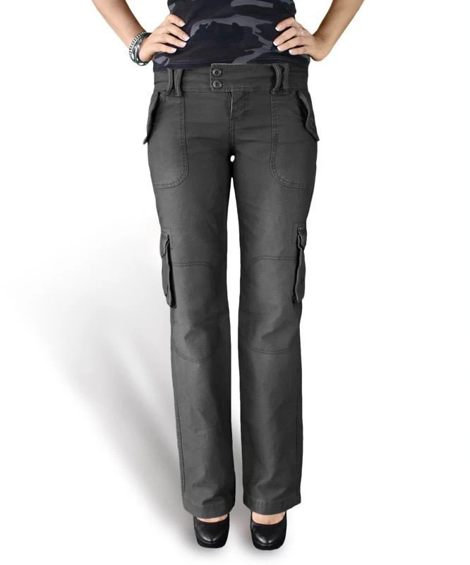 Damskie spodnie bojówki czarne Ladies Trousers vintage Surplus, wyprzedaż XL rozmiar 42