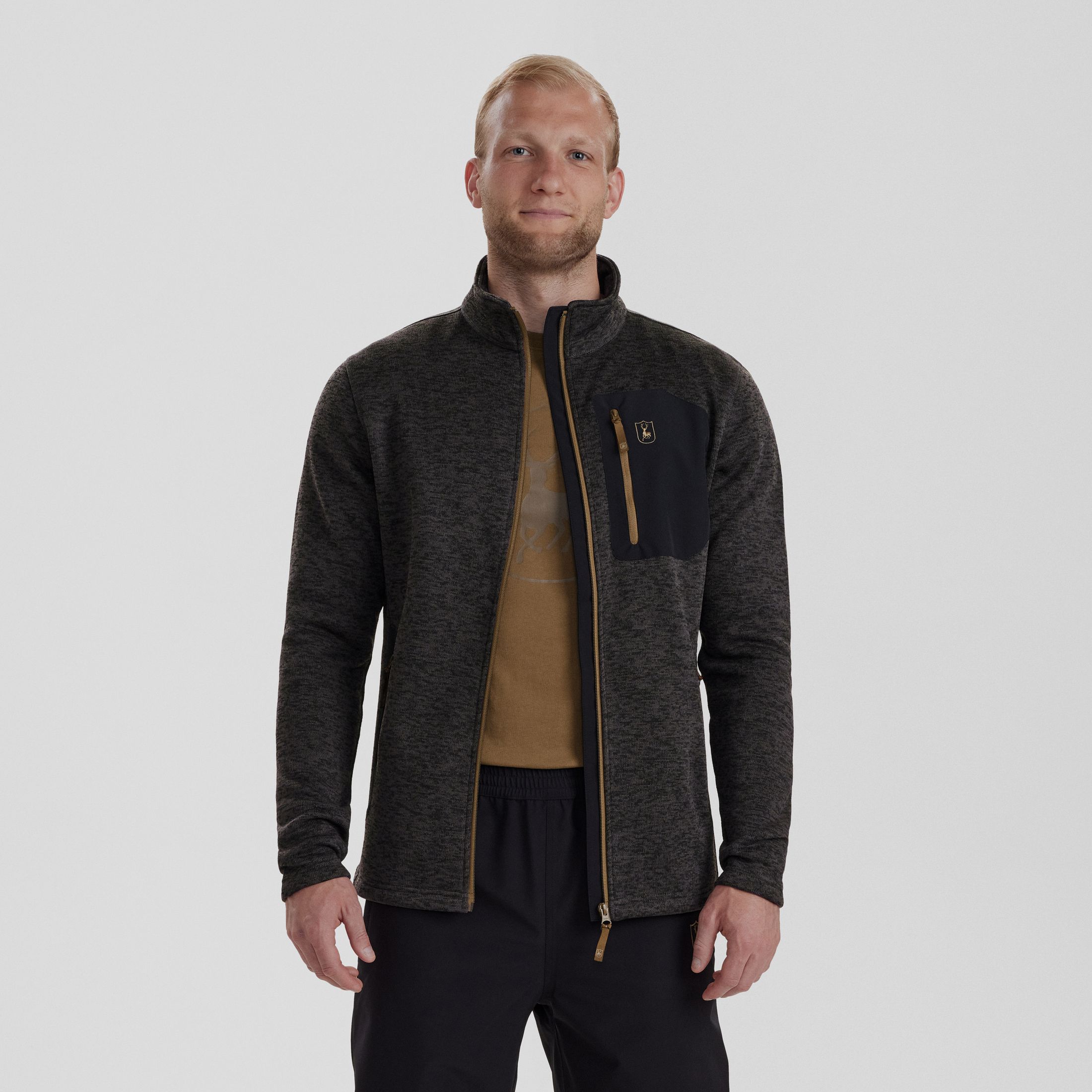 Sarek Strickjacke - Dark Grey melange – Größe: M