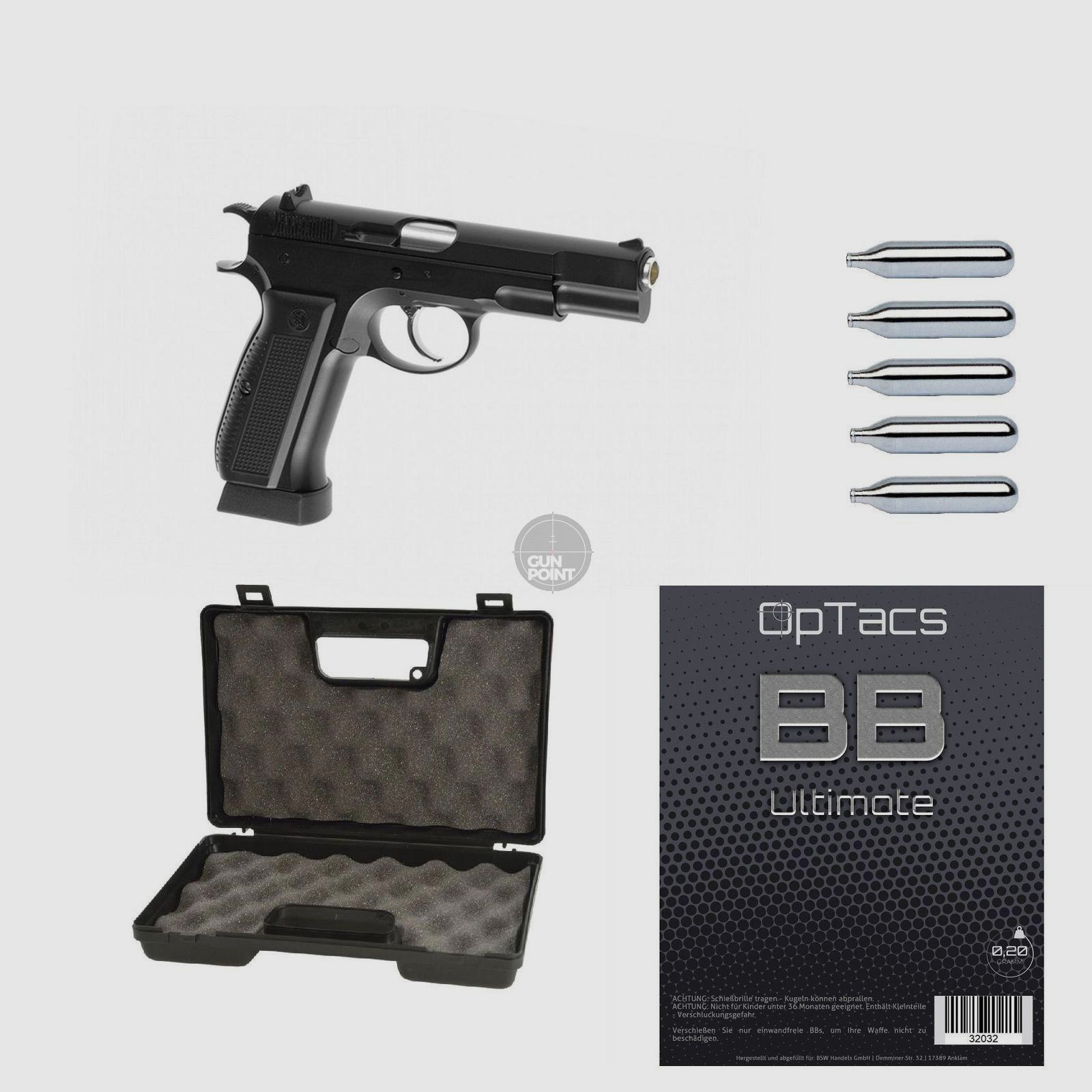 SET !!! Softair - Pistole - KJ Works - KP-09 Full Metal Co2 - ab 18, ber 0,5 Joule