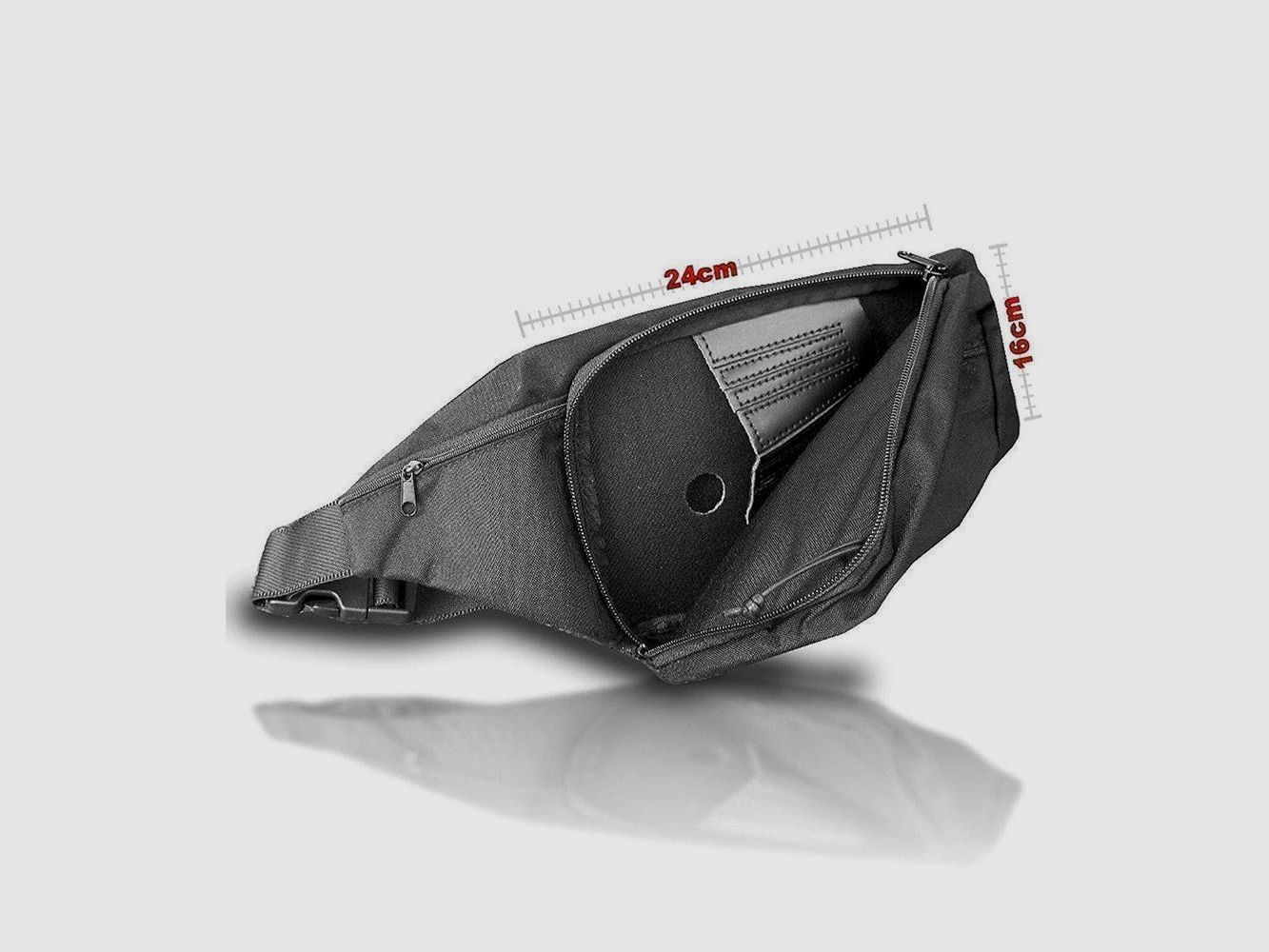 Kompakte Gürteltasche mit Holster I Pistole Blau