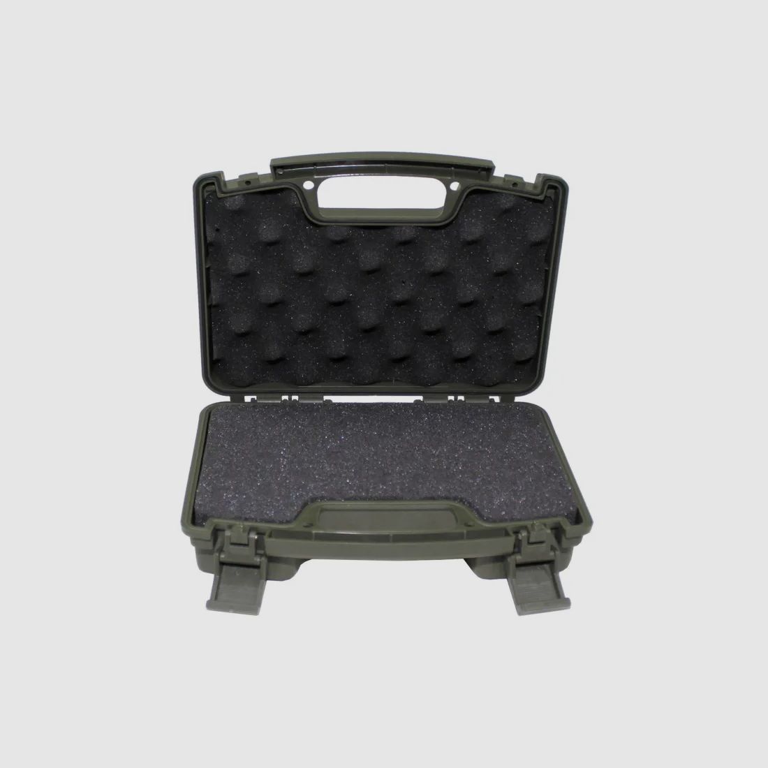 Valigetta per pistola, plastica, piccola, bloccabile, oliva