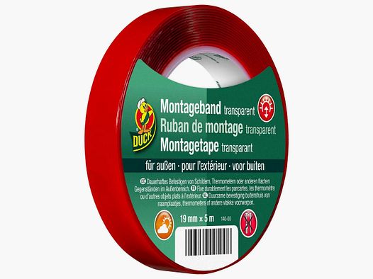 Duck Tape Duck Tape Montageband Außen 19 mm x 5 m transparent
