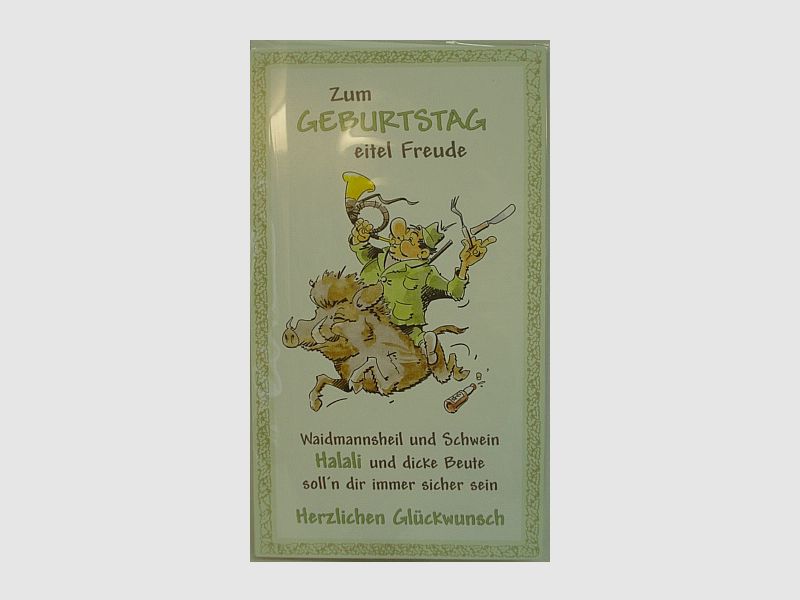 Geb.Karte witzig/Jäger reitet -