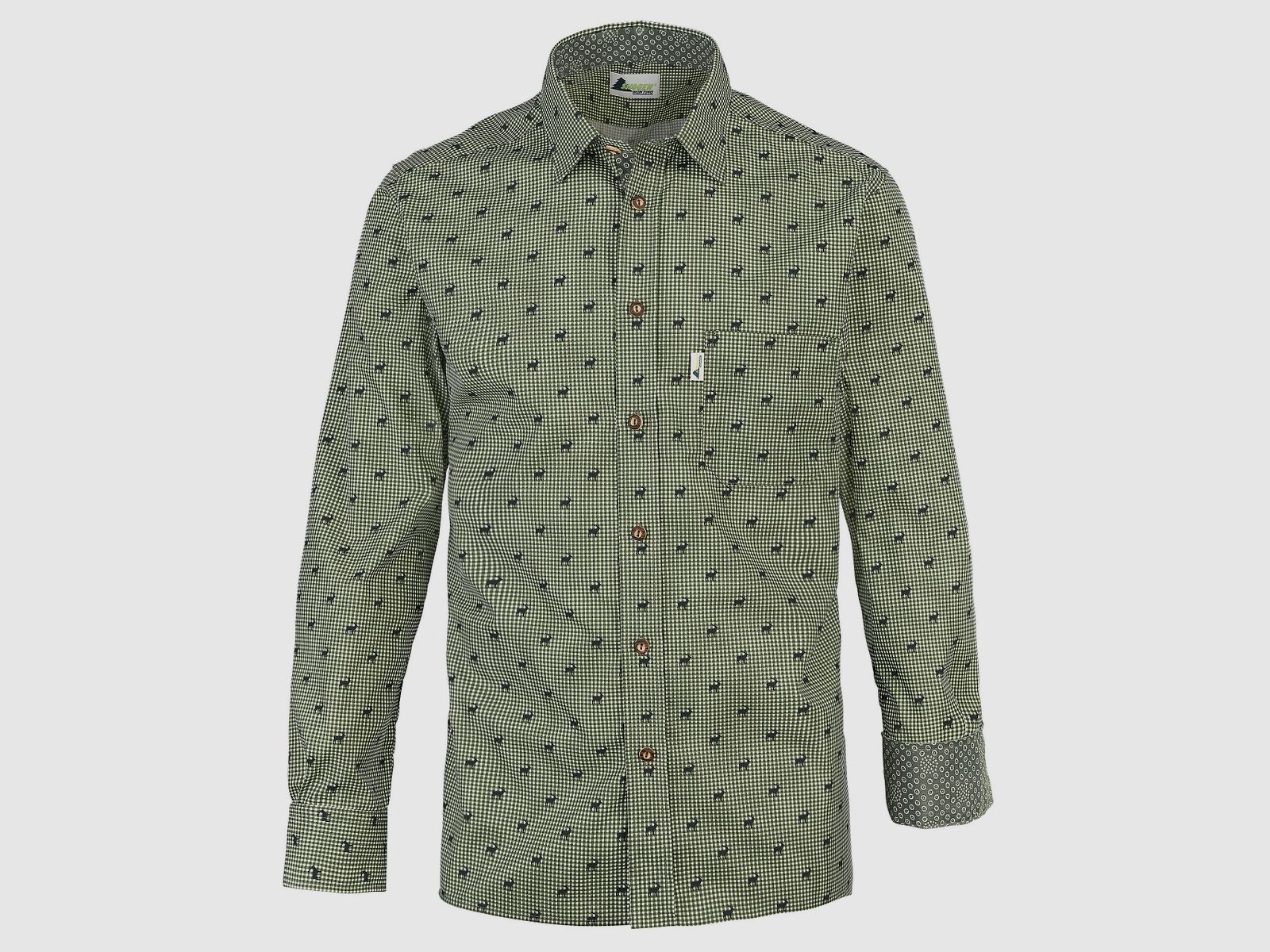 Skogen Herren-Langarmhemd Hirsch