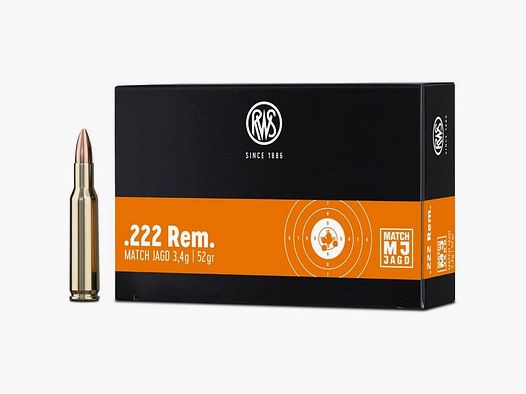 RWS Match Caccia Cal. 222 Rem. - 3,4g / 52gr - 30 pezzi
