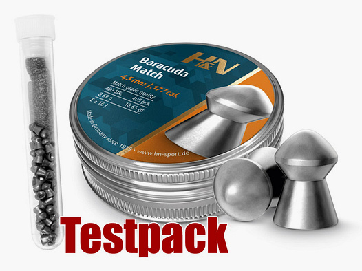 Testpack - H&N Baracuda Match Diabolo, Rundkopf, glatt, 0,69 g, Kaliber 4,51 mm, 40 StĂĽck