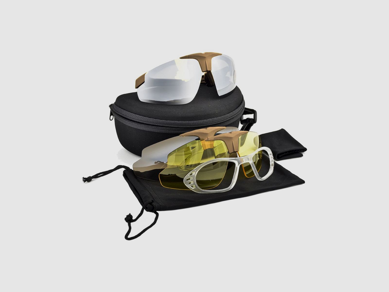 Okulary strzeleckie lub airsoftowe Wosport tan, zdjęcie 1 z 3