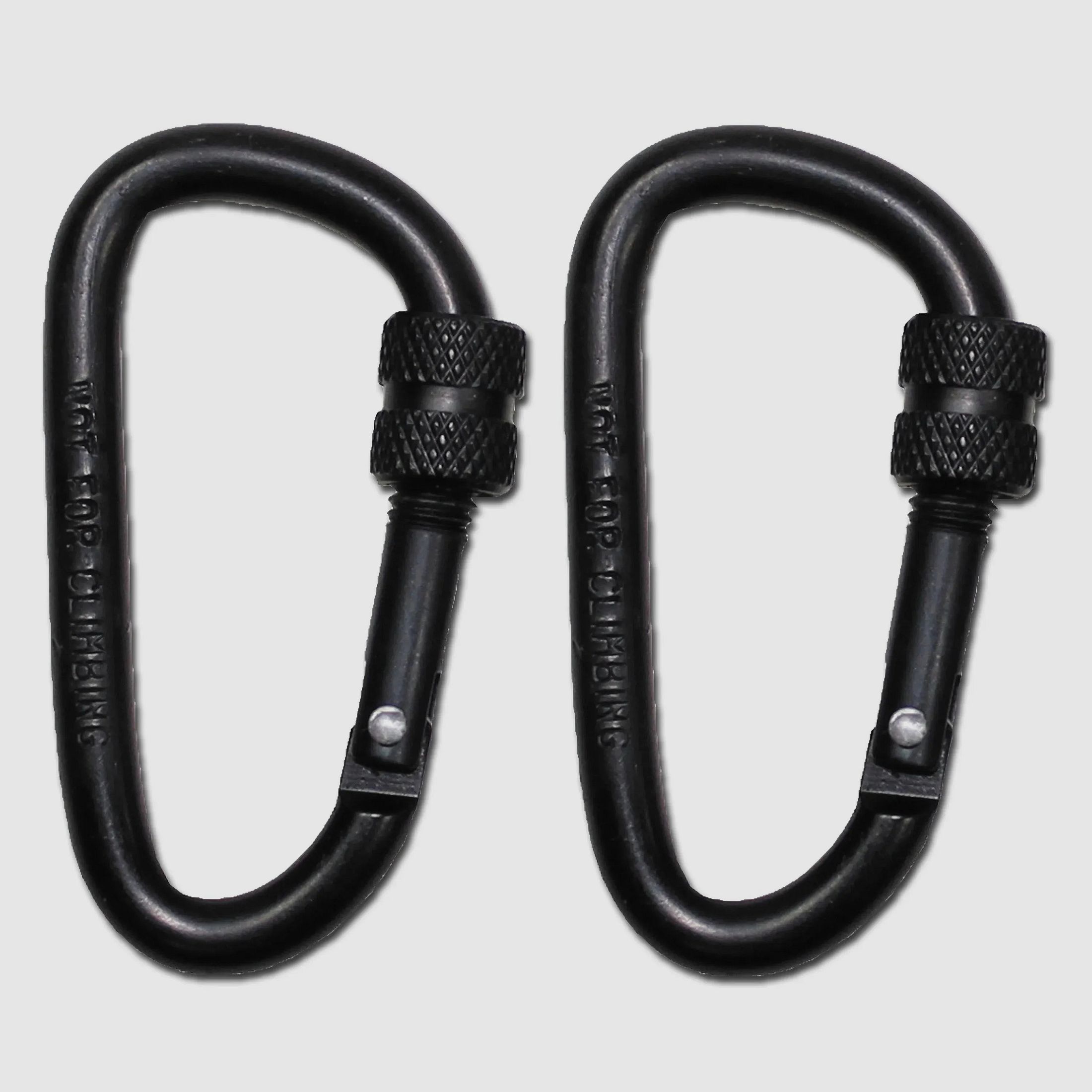 MFH MFH Karabiner Schraubverschluss 6 mm x 6 cm schwarz 2 Stk.