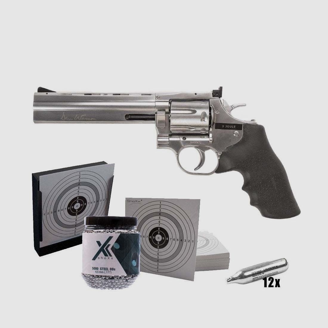 Dan Wesson 715 6 inch Silver 4.5mm Ball Trap Set