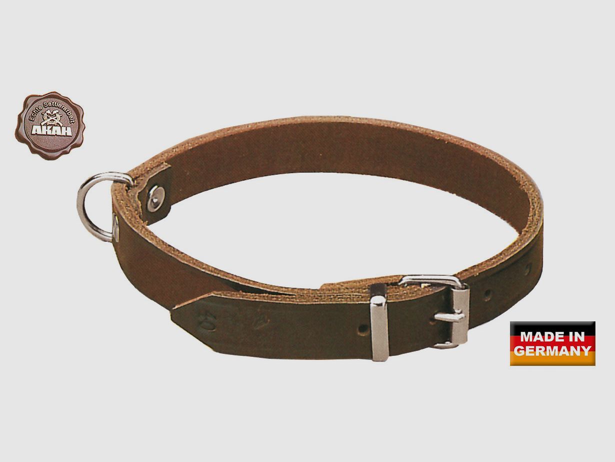 Collar riveted - made of saddle leather 40 cm