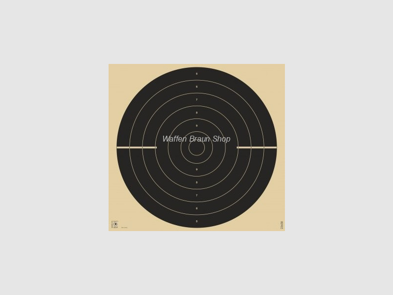 Duellscheibe ISSF zertifiziert 6 konzentrische schwarze Ringe