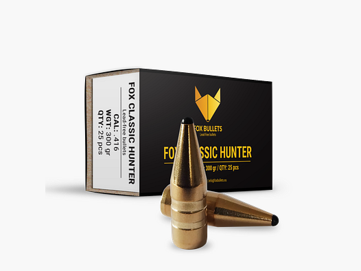 Fox Bullets Classic Hunter .416 19,4 g / 300 gr bleifreie Geschosse – 25 Stück