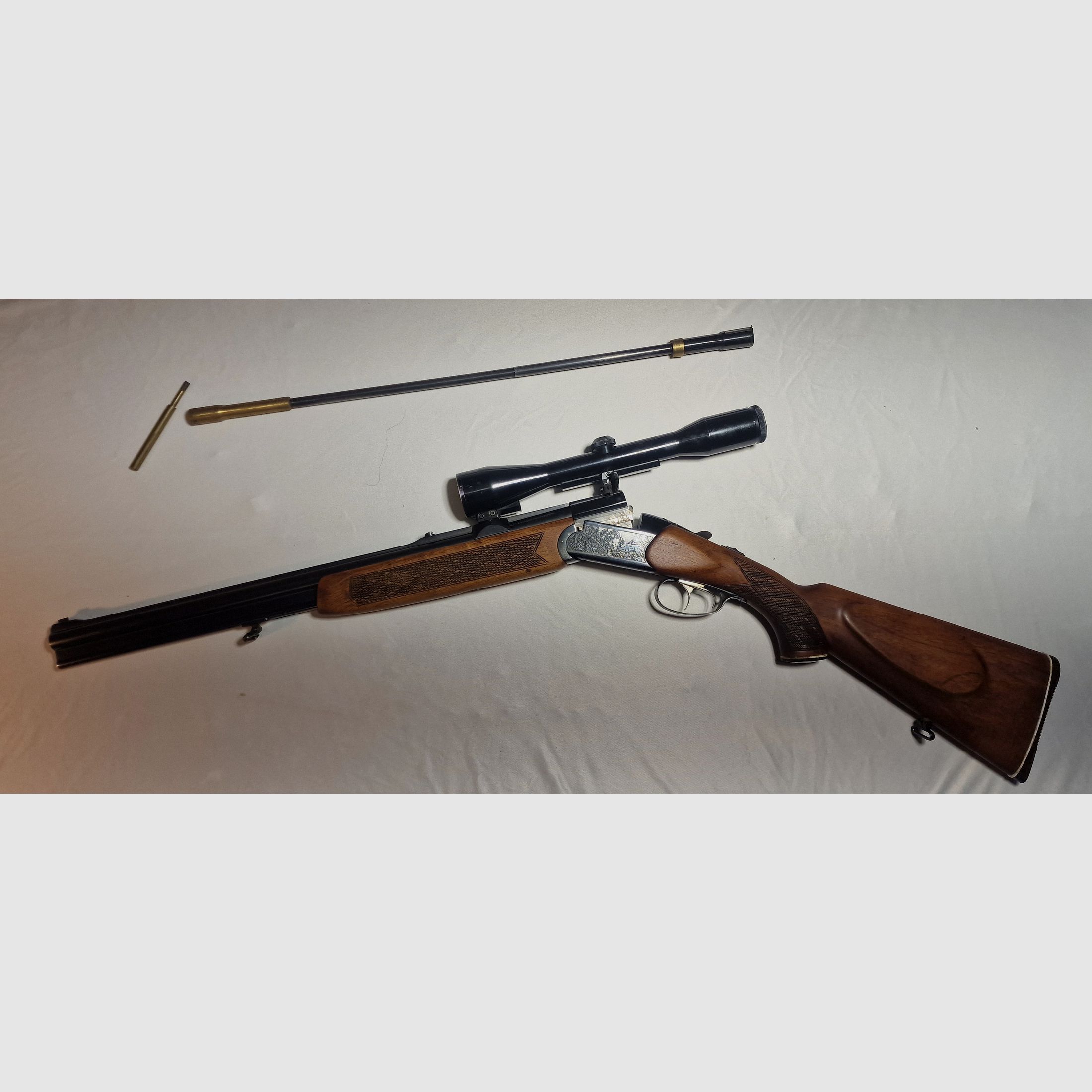 Brünner Bockbüchsflinte 7x65R - 12/70 inclusa canna intercambiabile 5,6x50R Mag