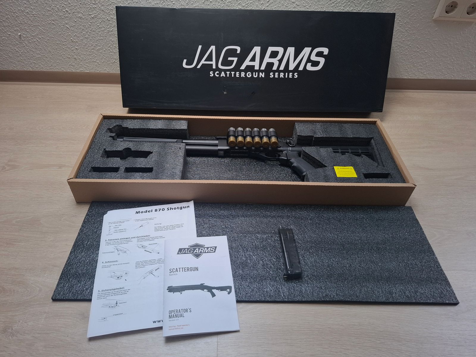 For sale: Jag Arms Scattergun TSS full metal gas shotgun (6mm BB) – like new, original packaging, only tested once (18+)
