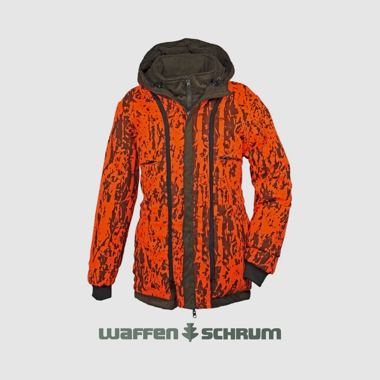 Hubertus Wendejacke Micro Camo Janus Camo Oliv/ Orange