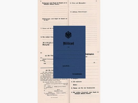 Nachdruck Militärpaß Infanterie blanko