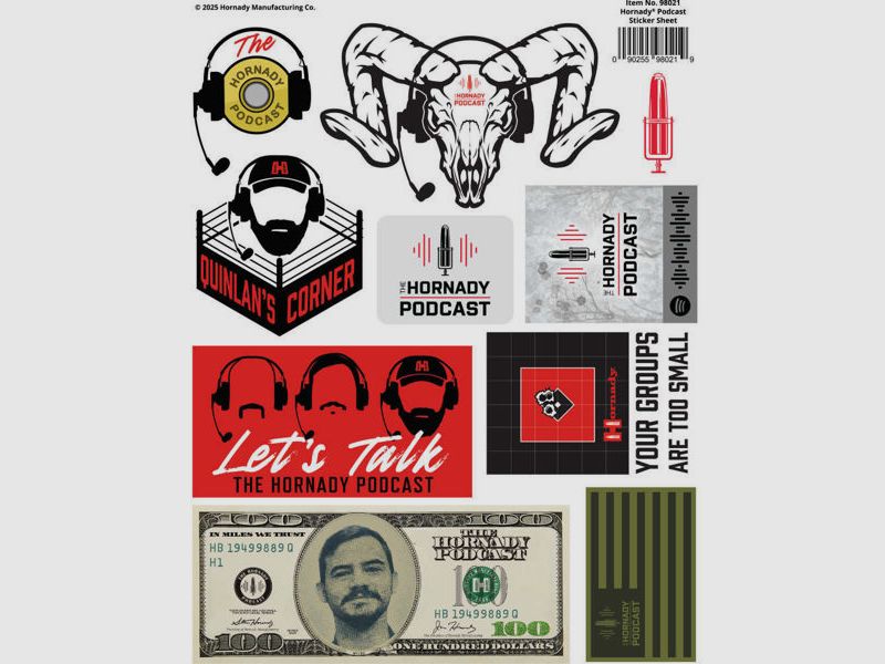 Hornady Podcast Sticker Sheet Aufkleberbogen