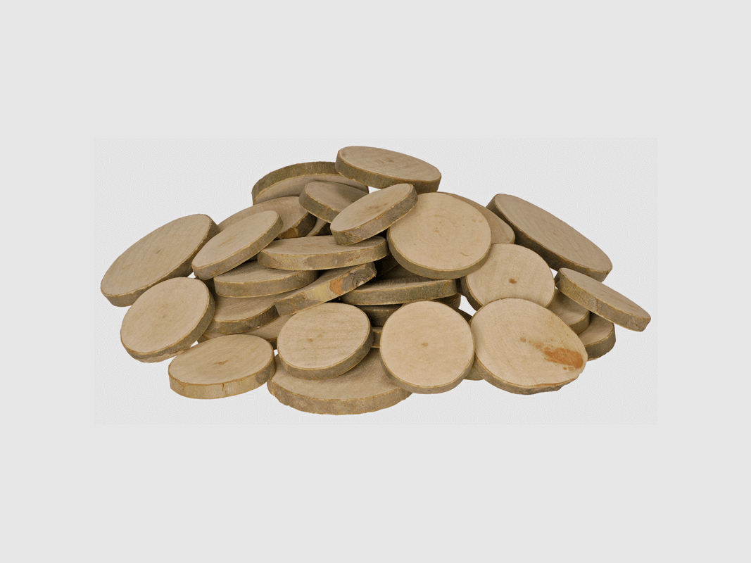 Dischi di legno naturale rotondi (1 kg)