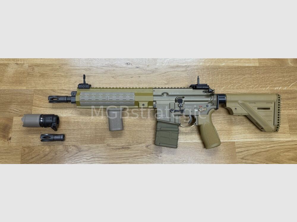 sportlich zugelassen! H&K MR223 A3 11" Lauf - SPORT - sandfarben halbautom. Büchse .223Rem - Heckler & Koch - viel Zubehör in BKA Beurteilung zugelassen! zivile Version H&K 416 G95