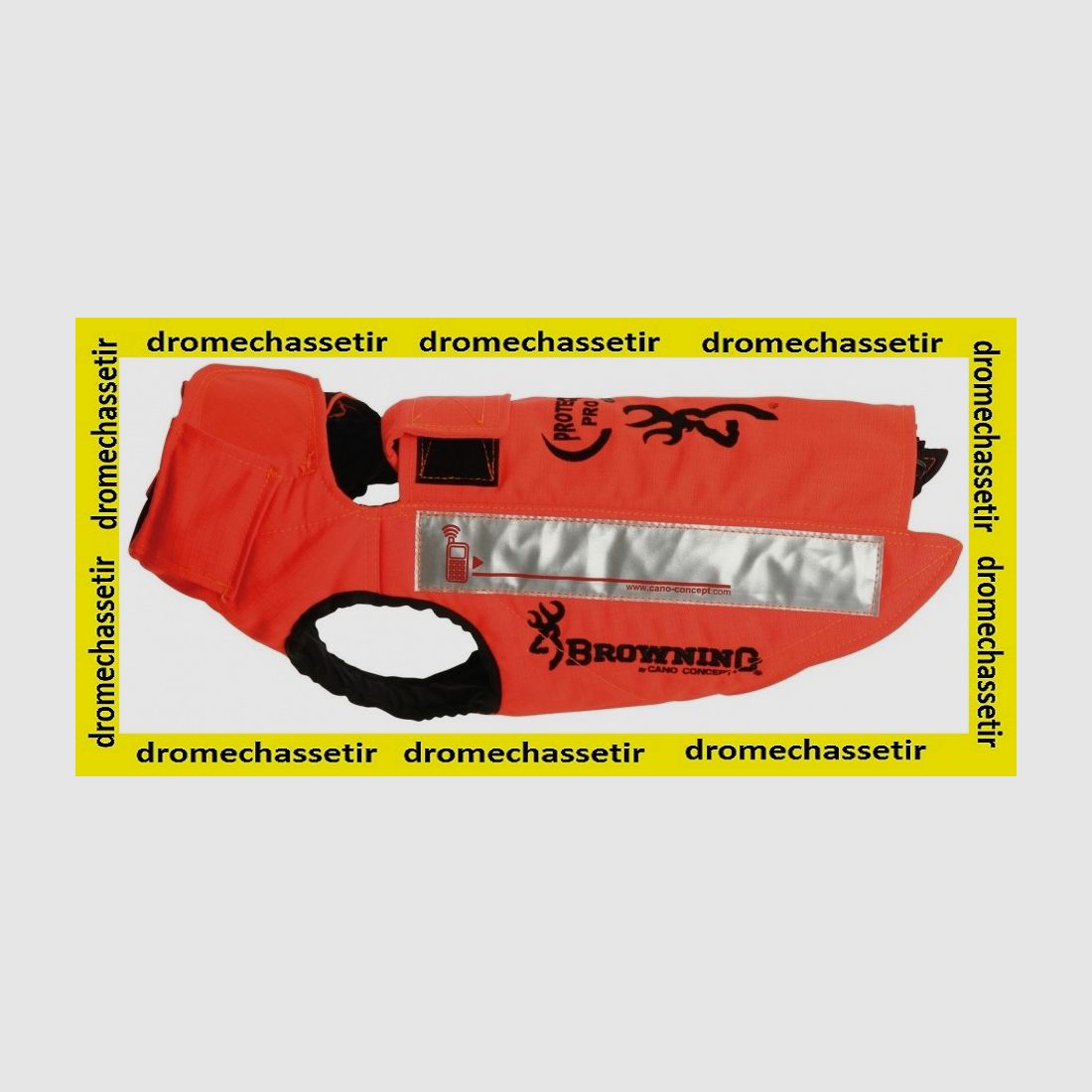 Schutzweste PROTECT PRO, 8 Schichten Browning, für Hund, Größe 45, ORANGE Fluo