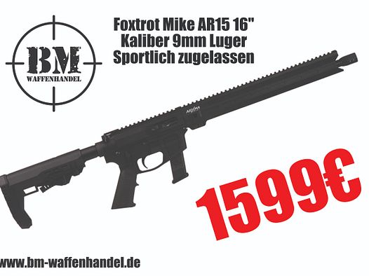 AR15 System Foxtrot Mike Products 9mm Luger Sportlich zugelassen halbautomatische Büchse