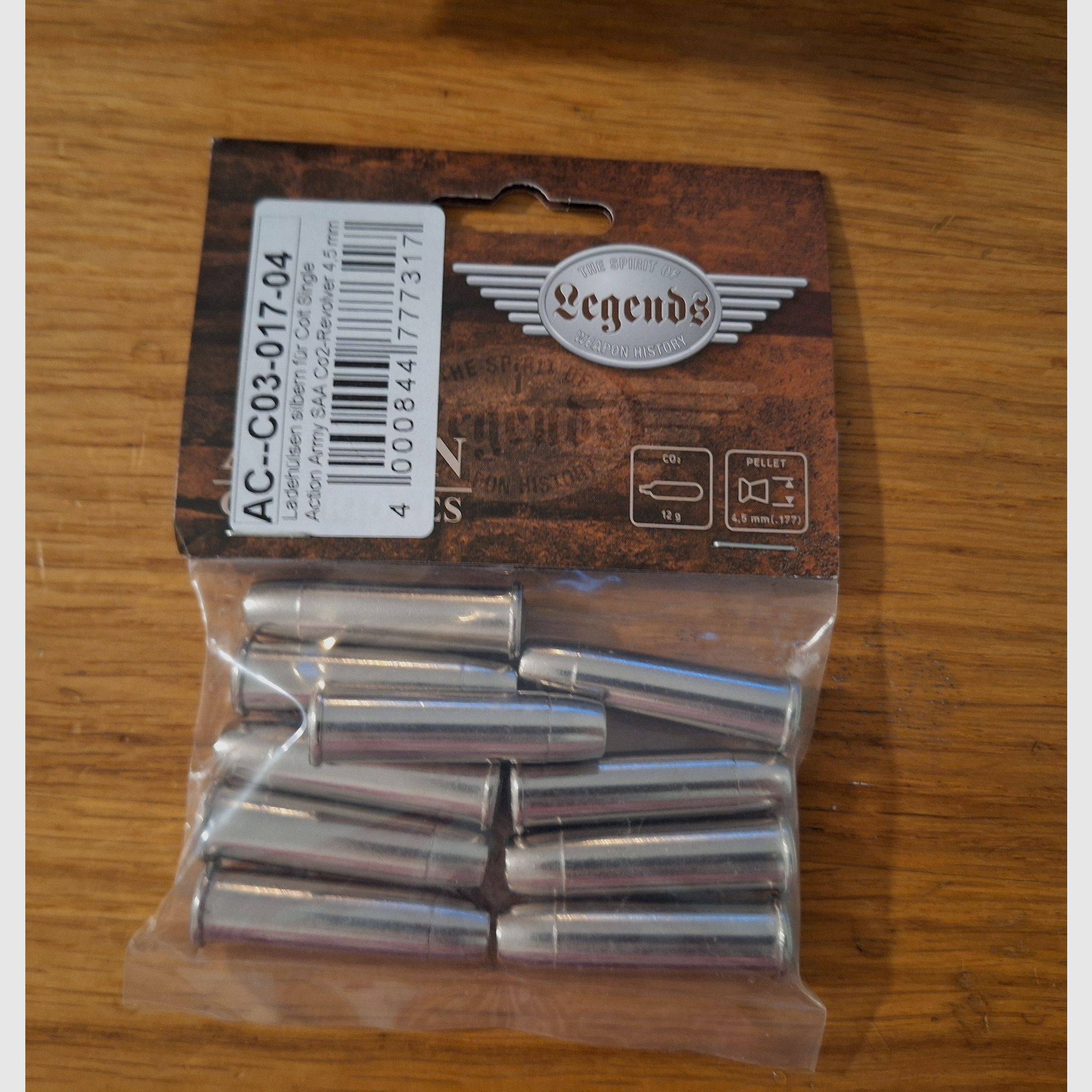 Colt Single Action Army (SAA) Co2 4,5 mm Diabolo gezogener Lauf realistisches Nachladen mit 22 Ladehülsen antik finish