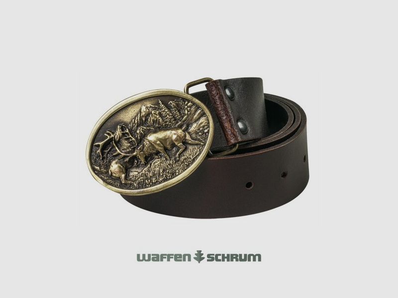 Fritzmann Ledergürtel Hirsch Braun