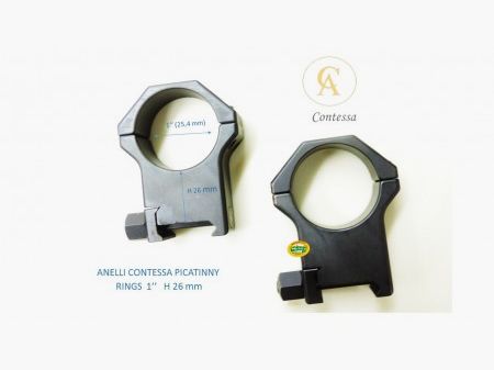 CONTESSA Anelli Picatinny Rings 1 pollice (25,4) H 26 mm