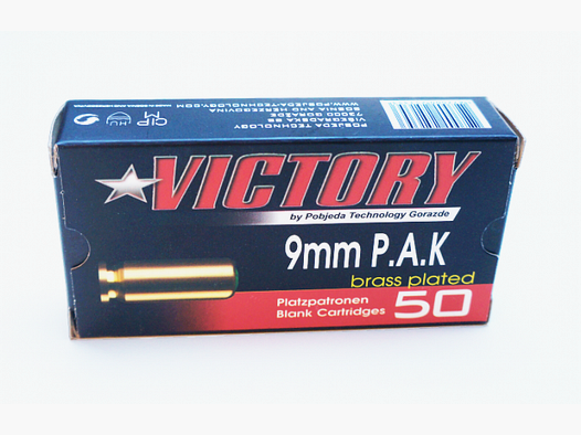 Victory Blank Cartridges Cal. 9mm PAK Steel Case Zinc Plated / 50 Rounds