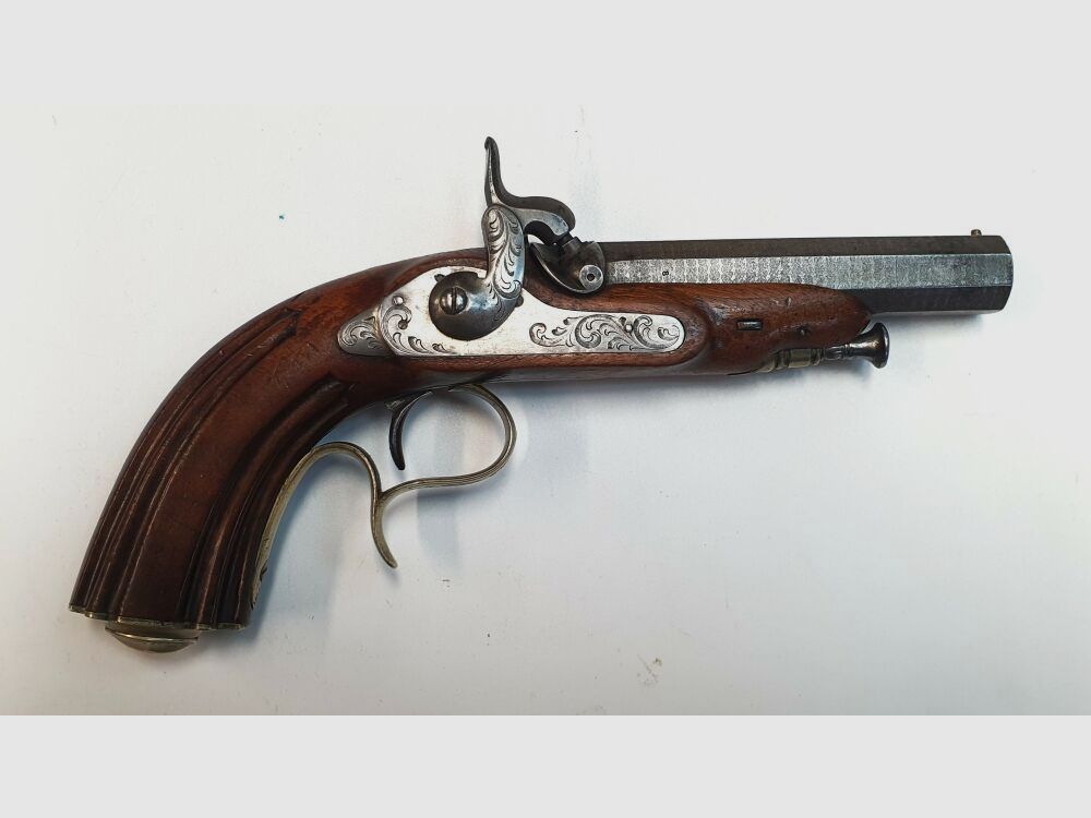 Pistola a percussione sconosciuta Liège, pistola da tiro - .62 polvere nera