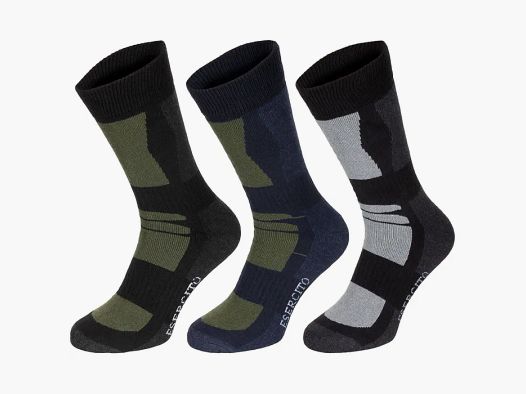 Socken, "Esercito", gestreift, halblang, 3er Pack (43-46)