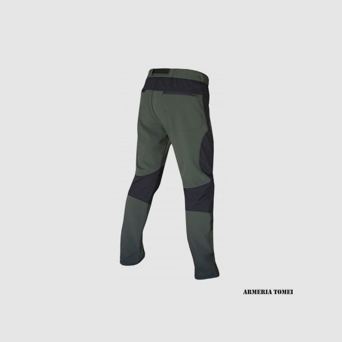 PANTALONE – BS3 OUTDOOR – SOFT SHELL VERDE/NERO, immagine 2 di 2
