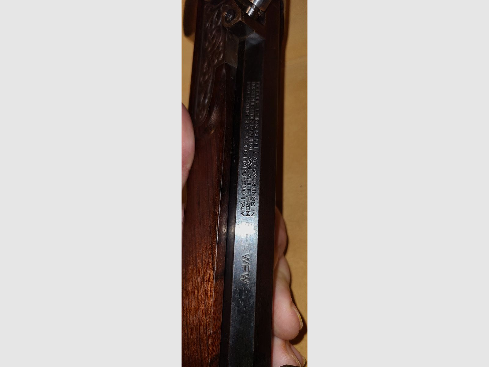 VORDERLADER BÜCHSE 383758 / kal. 45 / NUSSBRAUN / WFW / BLACK POWDER SCHWARZPULVER / HOUT SCHAFT / TOP TOESTAND  ------>! BESCHRIJVING LEZEN ! <------  