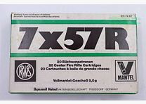 RWS (WZd.Fa.Rottweil) rifle cartridges 7x57R/full metal jacket